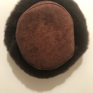 Faux Suede and fur hat